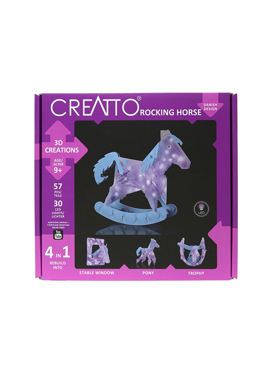 Junoo Çok Renkli Çocuk Oyuncak Araç Creatto Horse Led Aydınlatma