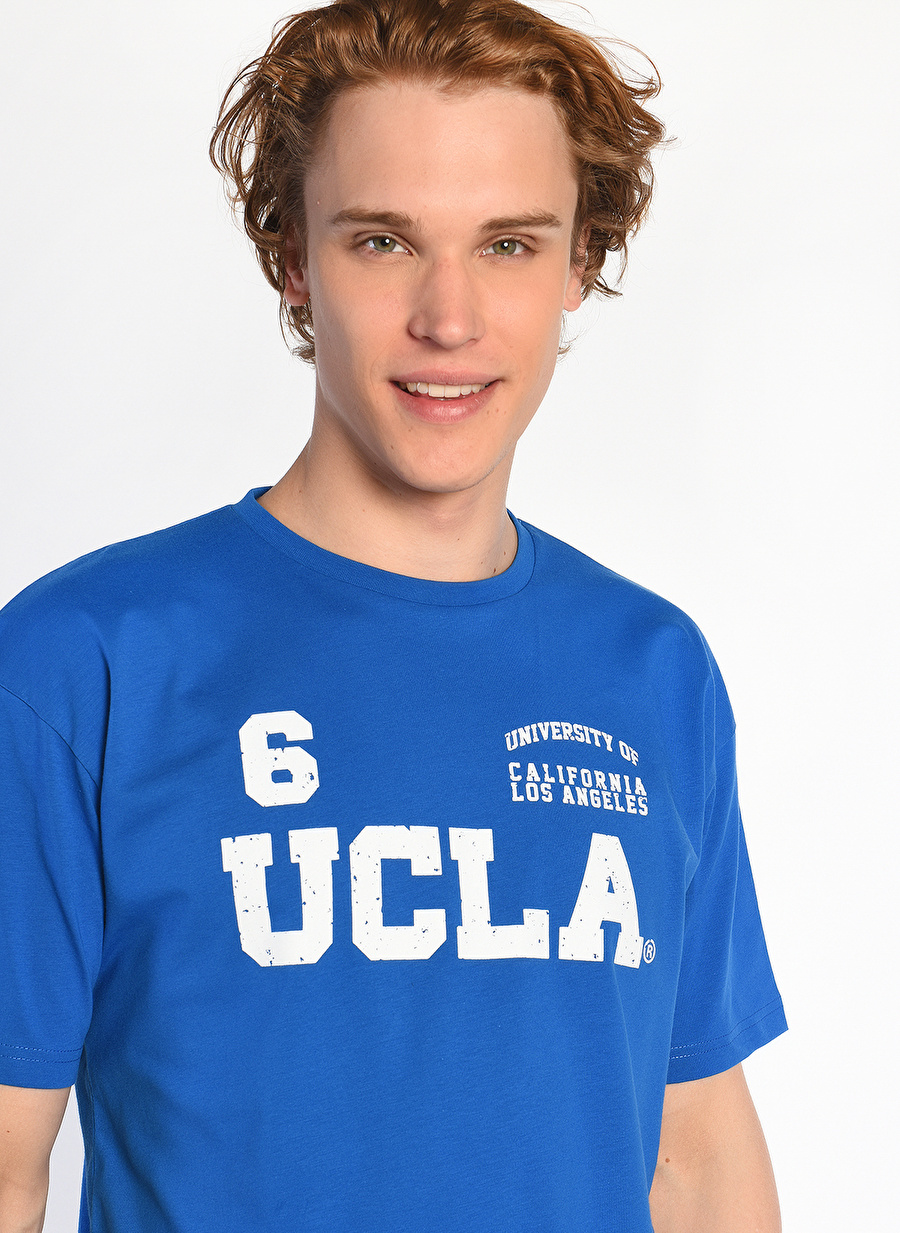 Ucla Bisiklet Yaka Mavi Erkek T-Shirt BREA