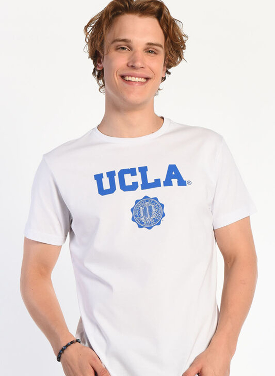 Ucla Bisiklet Yaka Beyaz Erkek T-Shirt GAYLEY2