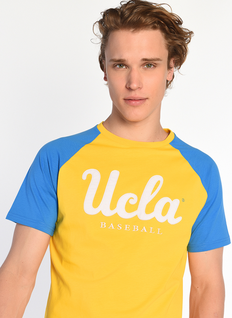 Ucla Bisiklet Yaka Sarı Erkek T-Shirt HERMOSA