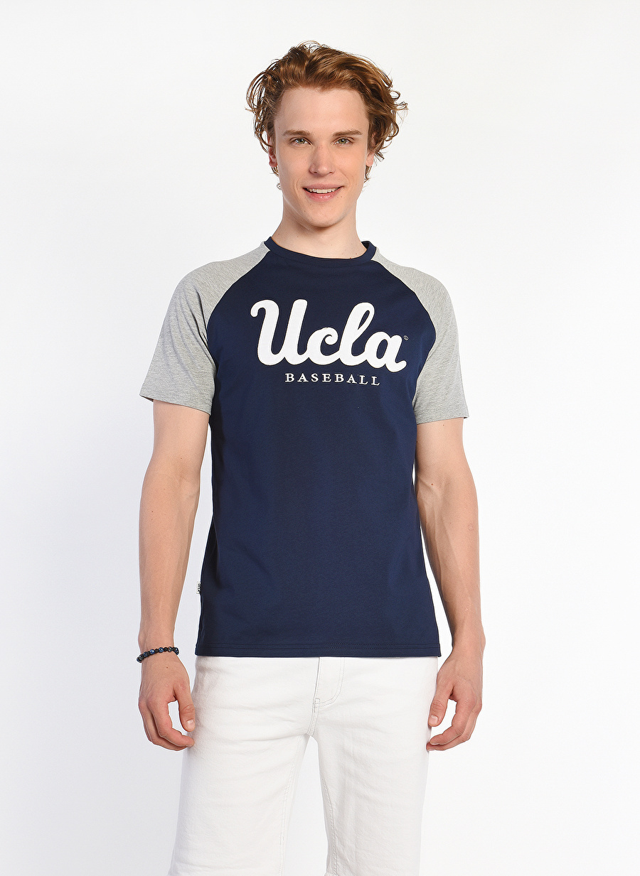 Ucla Bisiklet Yaka Lacivert Erkek T-Shirt HERMOSA