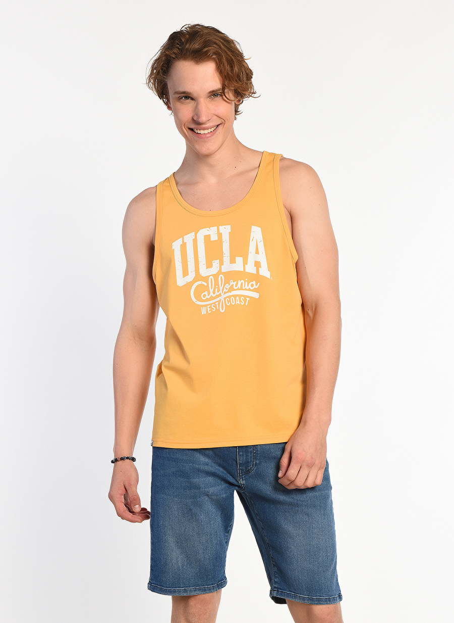 Ucla Bisiklet Yaka Turuncu Erkek T-Shirt PEBLE