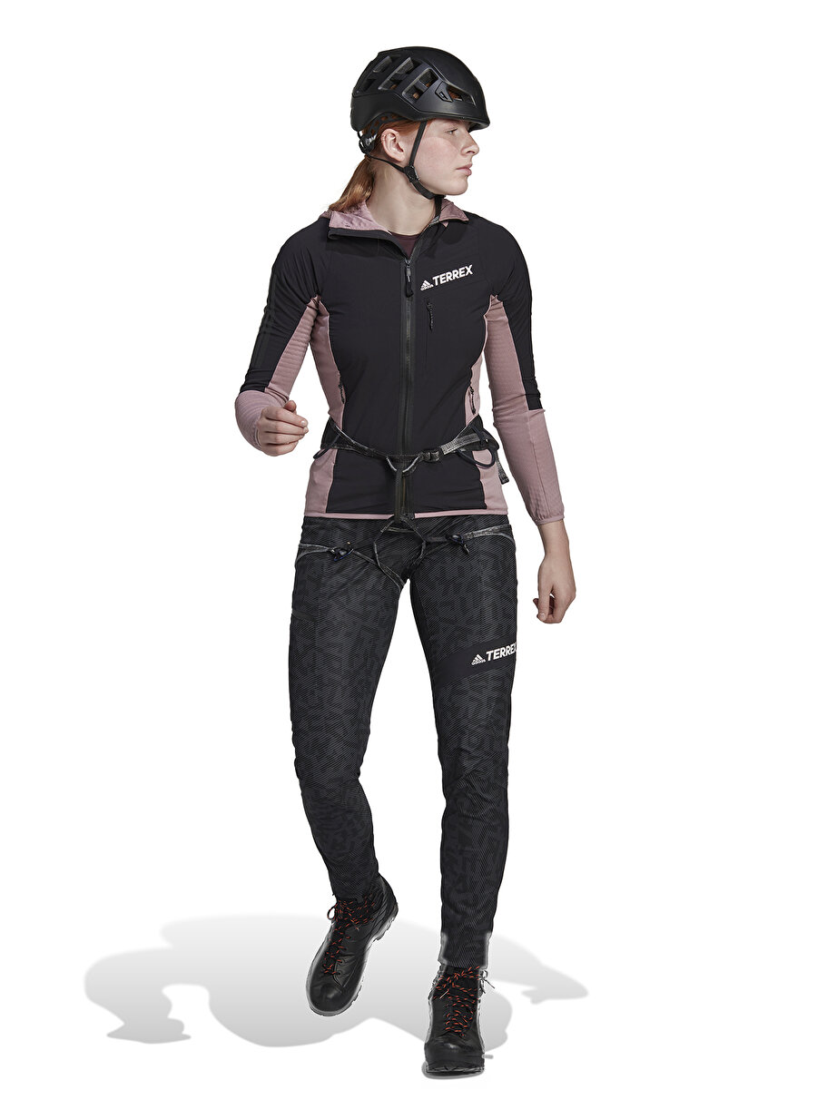 adidas Düz Siyah - Lila Kadın Polar Sweatshırt HF8852 W TR WindFlooce