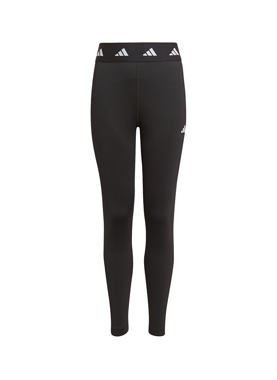 adidas Siyah - Beyaz Kız Çocuk Dar Paça Uzun Tights Fit Düz Tayt HL2446 G TF TIGHT