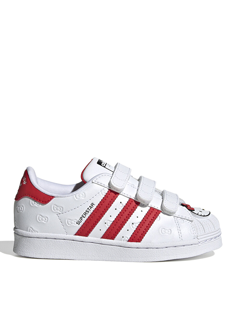 Adidas Beyaz - Kırmızı Kız Çocuk Yürüyüş Ayakkabısı GV8865 SUPERSTAR CF C