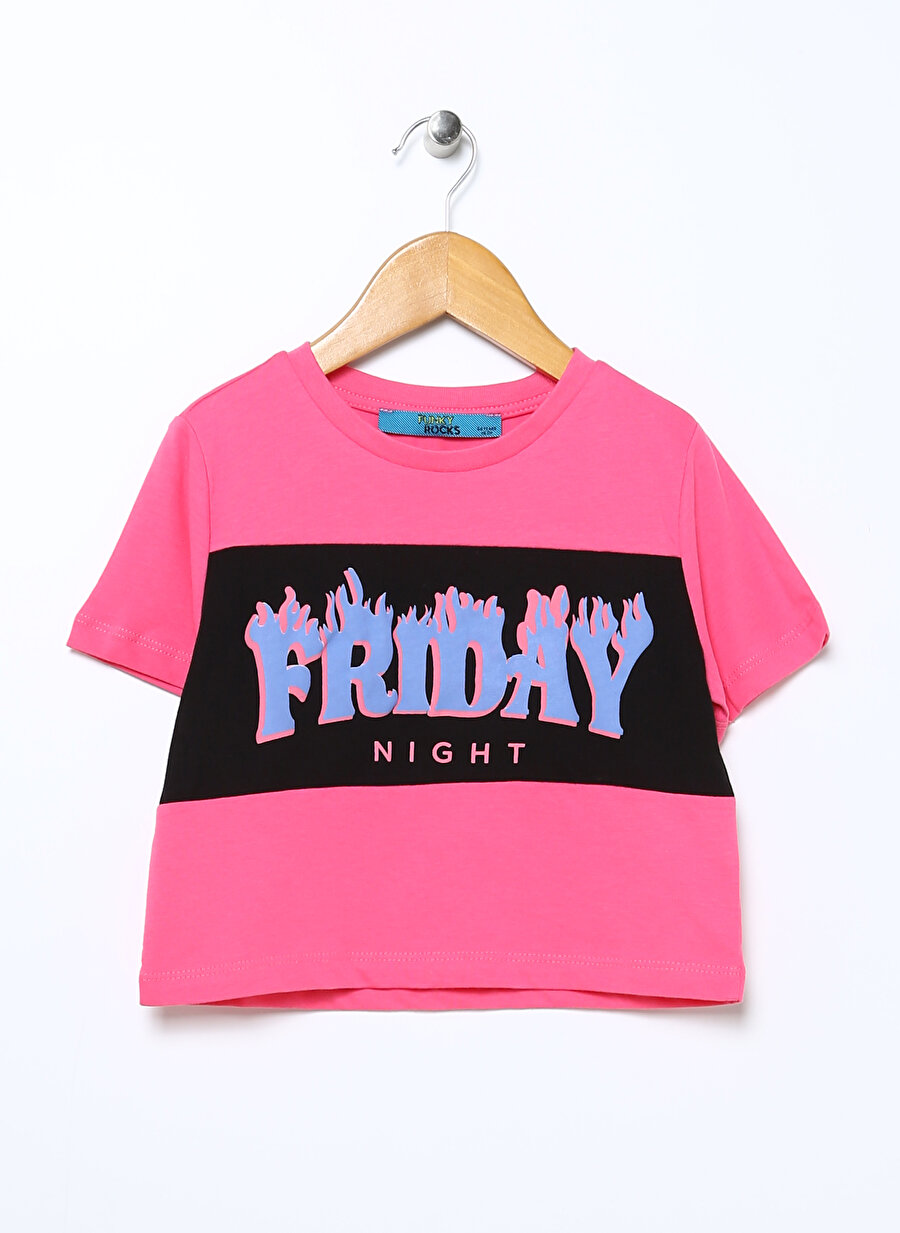 Funky Rocks Baskılı Fuşya Kız Çocuk T-Shirt PRG-01