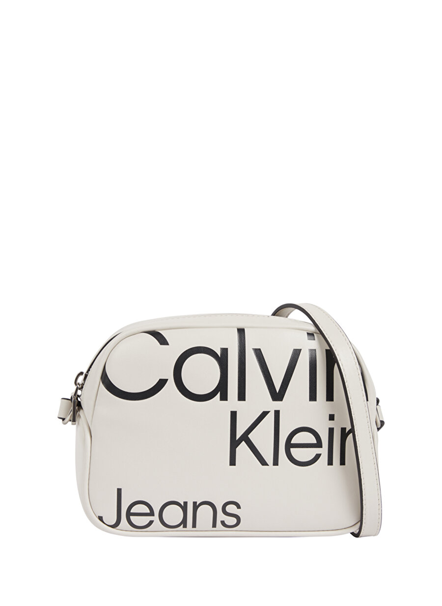 Calvin Klein Bej Kadın Fermuarlı Çapraz Çanta K60K6100770F4
