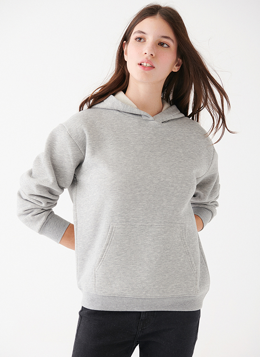 Mavi Kapüşon Yaka Gri Kadın Sweatshırt M167299-82816 KAPİŞONLU SWEATSHIRT