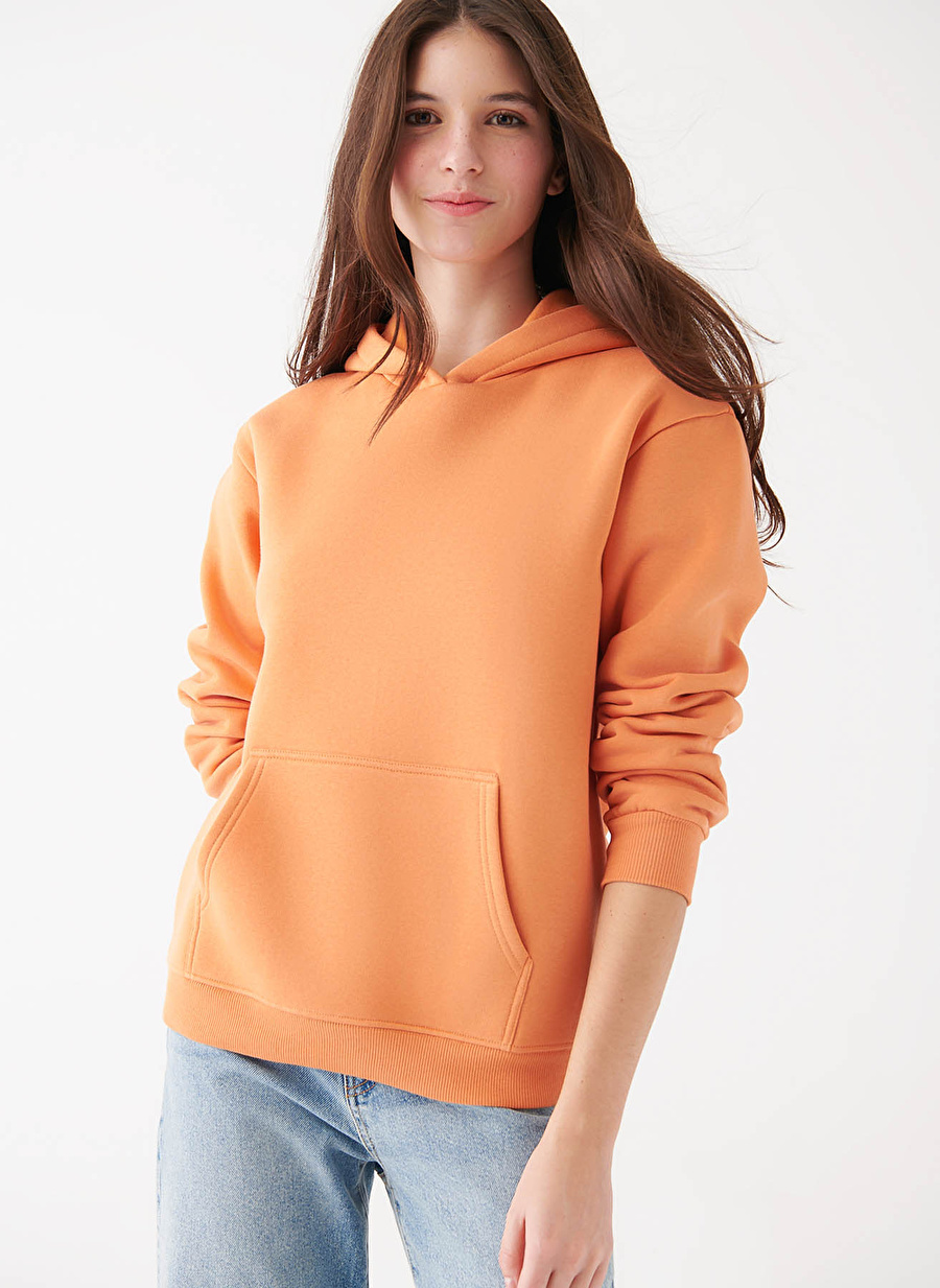 Mavi Kapüşon Yaka Turuncu Kadın Sweatshırt M167299-71417 KAPİŞONLU SWEATSHIRT