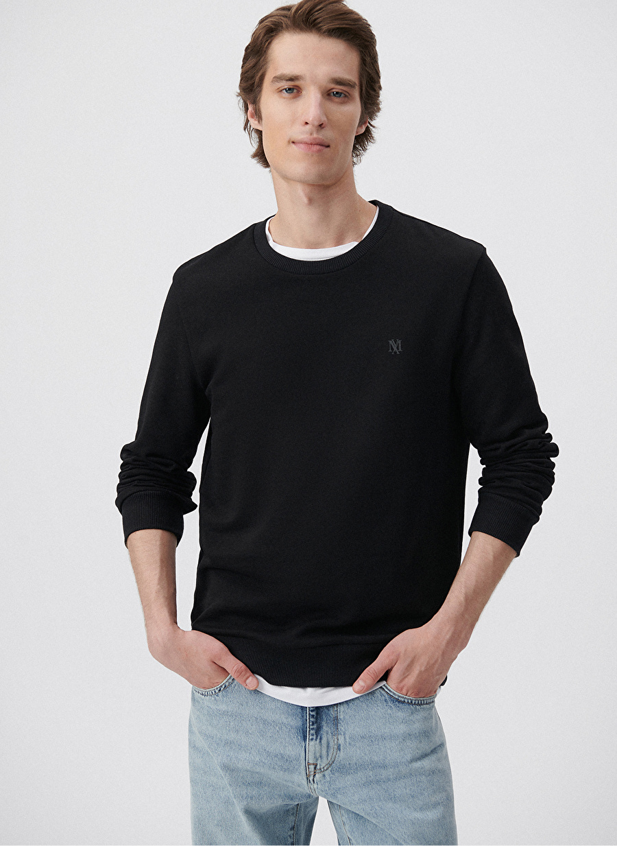 Mavi Bisiklet Yaka Siyah Erkek Sweatshırt M065751-900_SWEATSHIRT_1