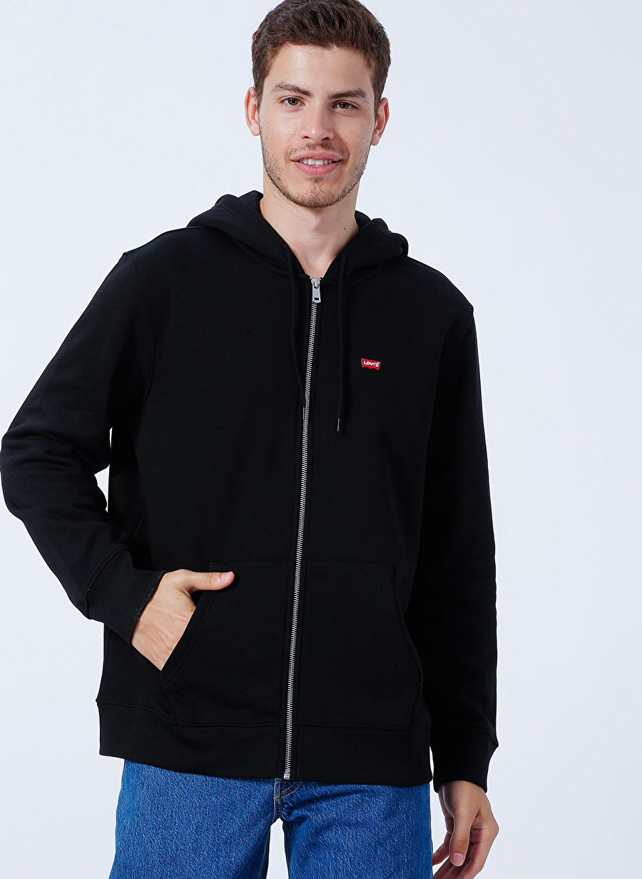 Levis Kapüşon Yaka Siyah Erkek Sweatshırt TR CORE NG ZIP UP MNRL 1 BLK GRAPH_2