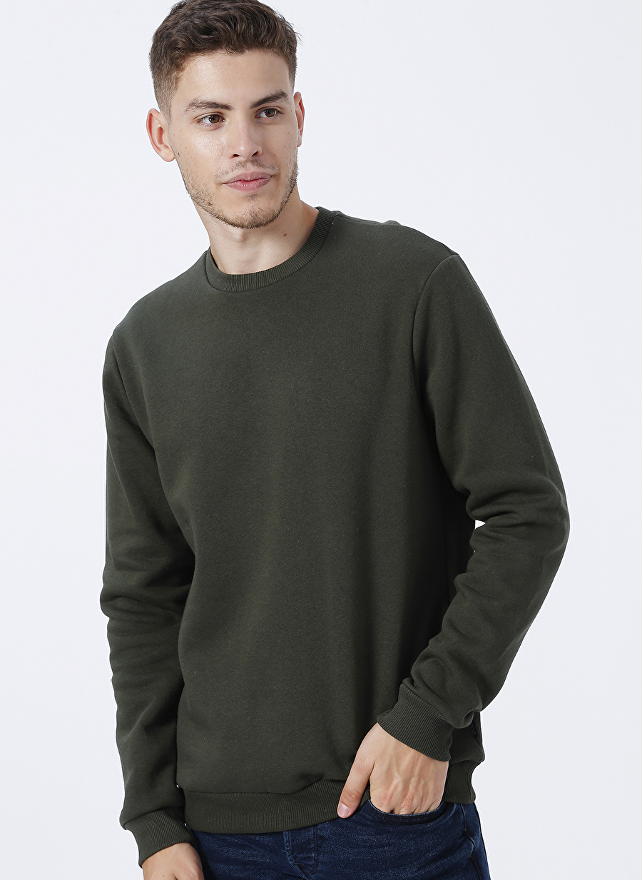 Only & Sons Bisiklet Yaka Regular Fit Düz Koyu Gri Erkek Şardonlu Sweatshirt 22018683_ONSCERES CREW NECK NOOS