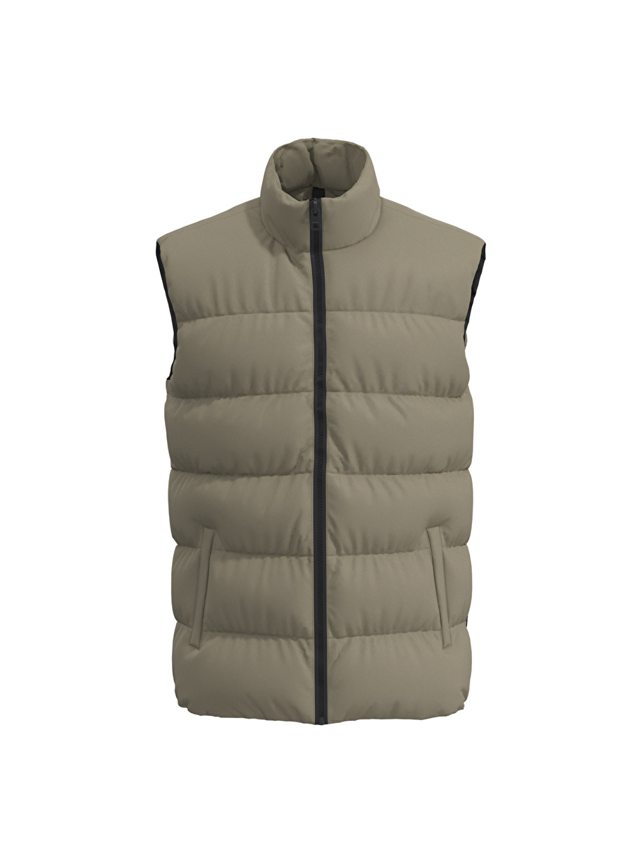 Only & Sons Gri Düz Yaka Erkek Düz Şişme Yelek 22022232_ONSMELVIN LIFE PUFFER VEST