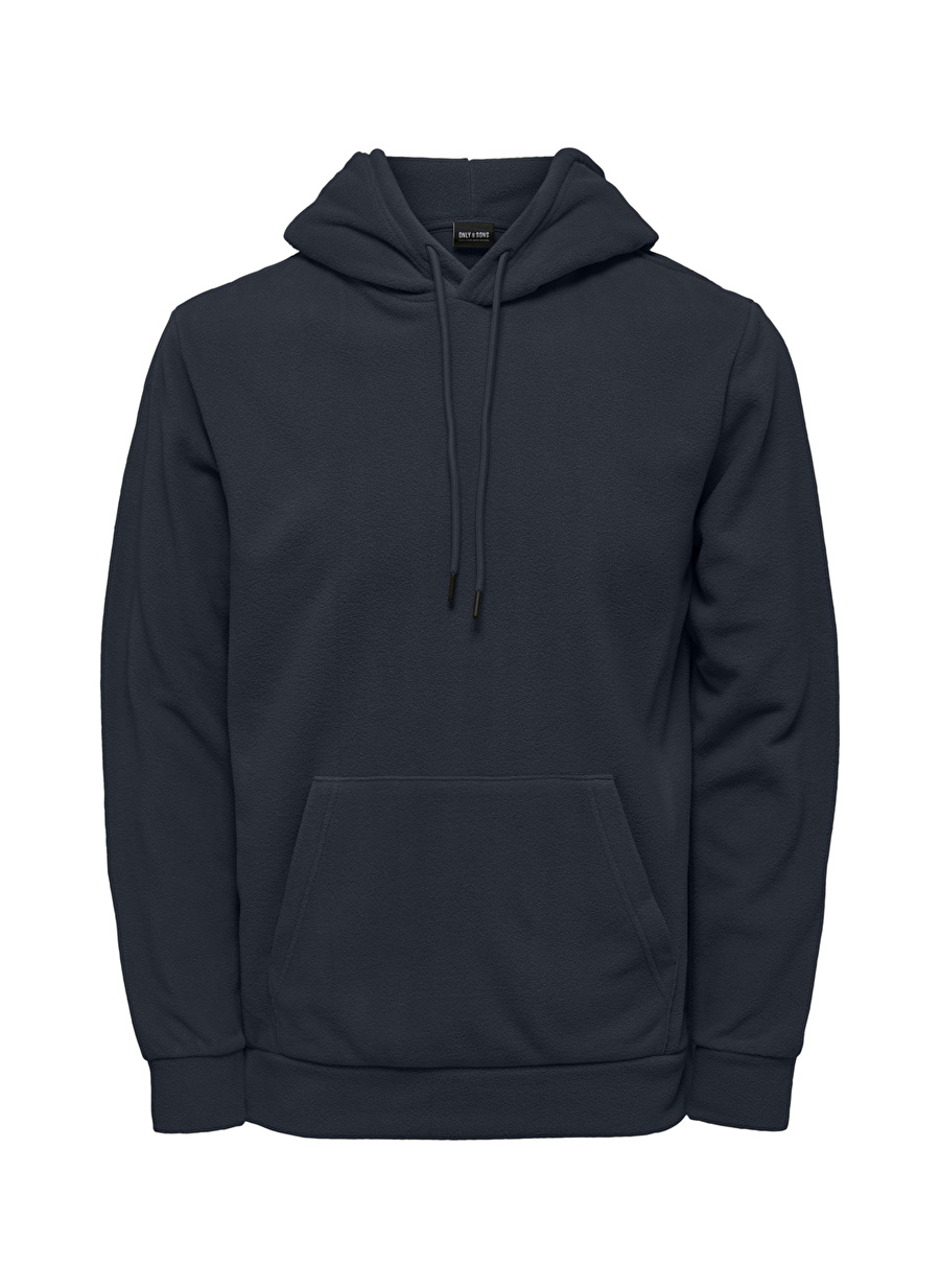 Only & Sons Kapüşon Yaka Koyu Lacivert Erkek Sweatshırt 22022626_ONSNIKOLAI REG FLEECE HOOD