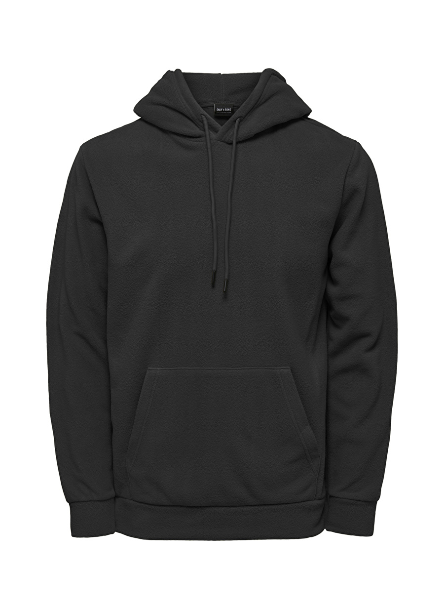 Only & Sons Kapüşon Yaka Siyah Erkek Sweatshırt 22022626_ONSNIKOLAI REG FLEECE HOOD