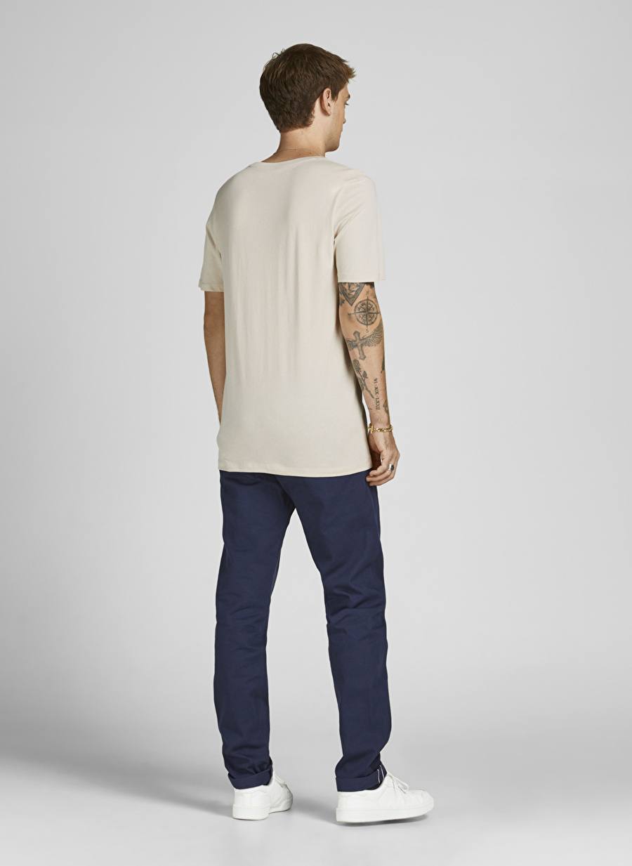 Jack & Jones Bisiklet Yaka Düz Bej Erkek T-Shirt 12156101_JJEORGANIC BASIC TEE SS O-_1