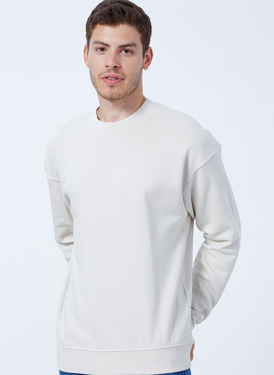 Jack & Jones Bisiklet Yaka Bej Erkek Sweatshırt 12186363_JORBRINK SWEAT CREW NECK