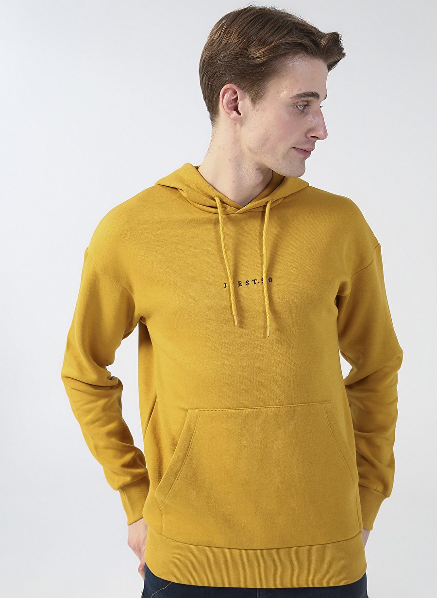 Jack & Jones Kapüşon Yaka Hardal Erkek Sweatshırt 12211489_JJNEW STATE SWEAT HOOD