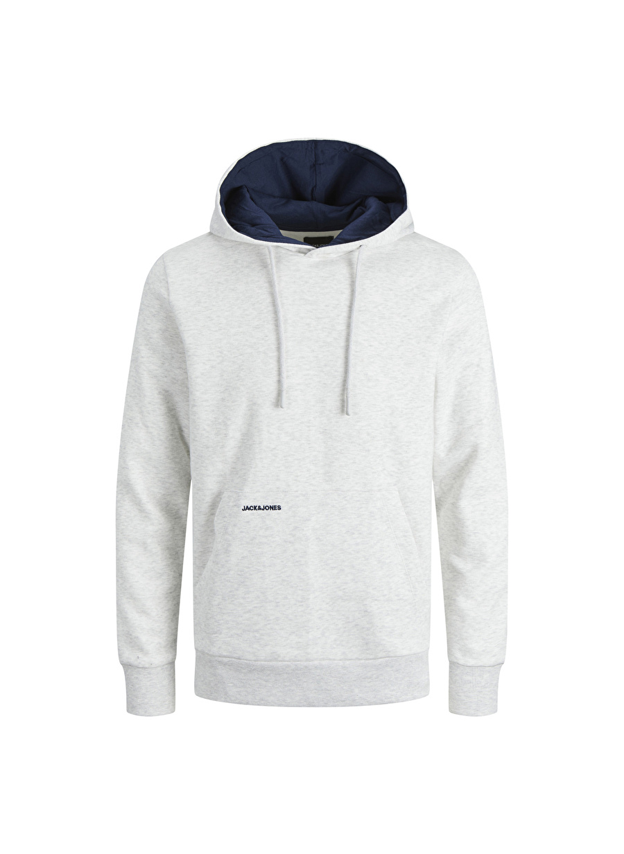 Jack & Jones Kapüşon Yaka Beyaz Erkek Sweatshırt 12211451_JJCONTRAST SWEAT HOOD