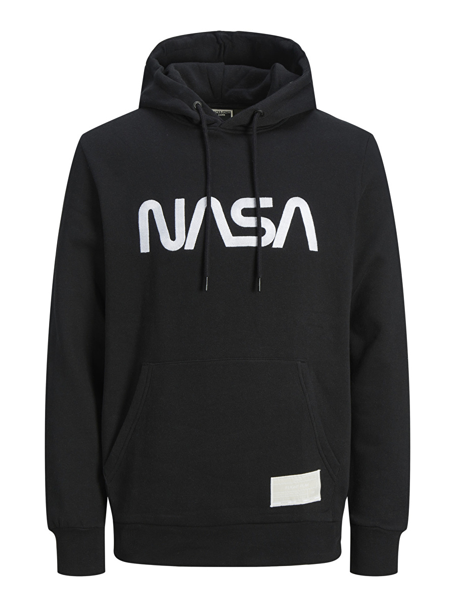 Jack & Jones Kapüşon Yaka Siyah Erkek Sweatshırt 12216337_JCONASA LOGO SWEAT HOOD