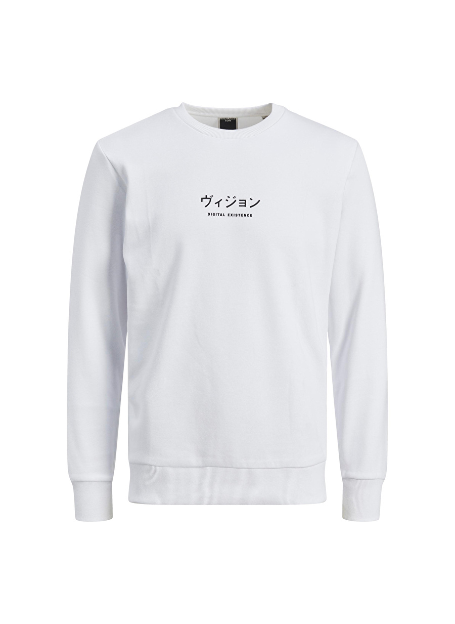 Jack & Jones Bisiklet Yaka Beyaz Erkek Sweatshırt 12216239_JCOONO SWEAT CREW NECK