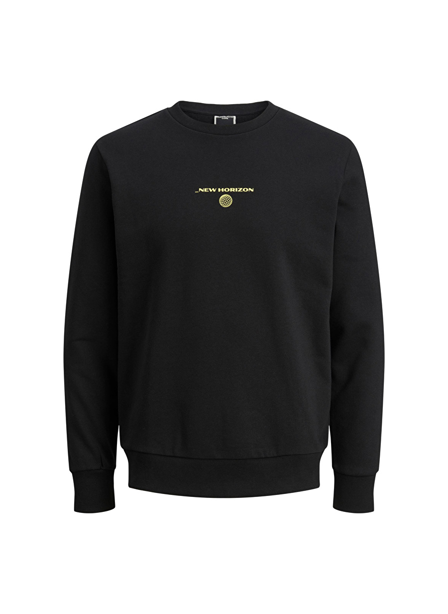 Jack & Jones Bisiklet Yaka Siyah Erkek Sweatshırt 12216239_JCOONO SWEAT CREW NECK