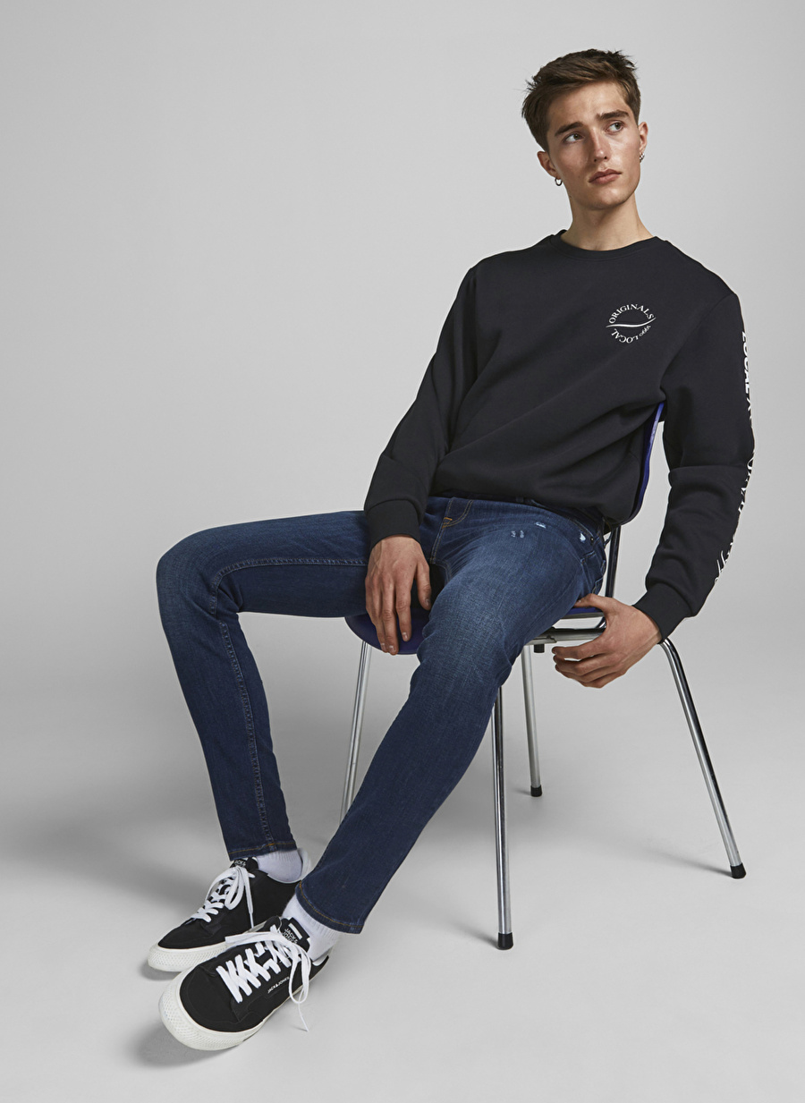 Jack & Jones Düşük Bel Skinny Fit  Erkek Denim Pantolon 12219827_JJILIAM JJORIGINAL MF 808