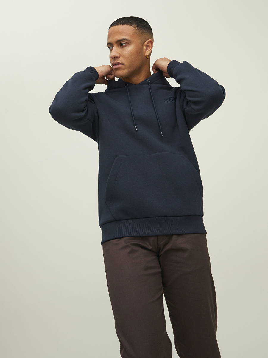 Jack & Jones Kapüşon Yaka Koyu Antrasit Erkek Sweatshırt 12217436_JPRBLURALLEY SWEAT HOOD