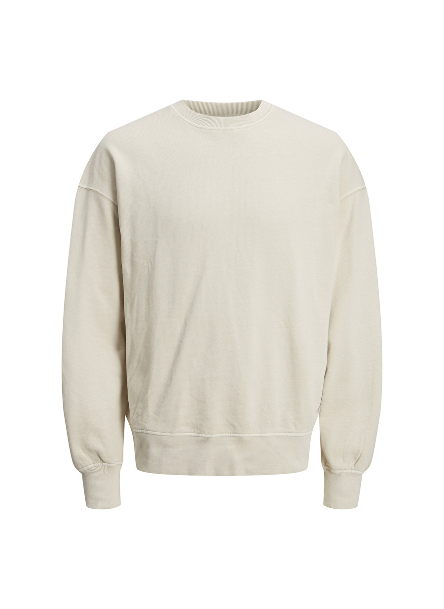 Jack & Jones Bisiklet Yaka Bej Erkek Sweatshırt 12222707_JORWASH SWEAT CREW NECK BL