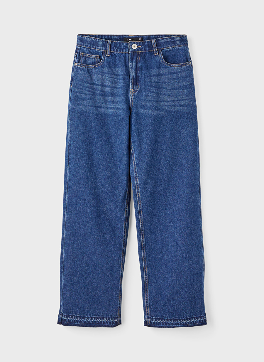 Lmtd Koyu Mavi Kız Çocuk Straight Düz Denim Pantolon NLFLETIZZA DNM HW STRAIGHT PANT W.