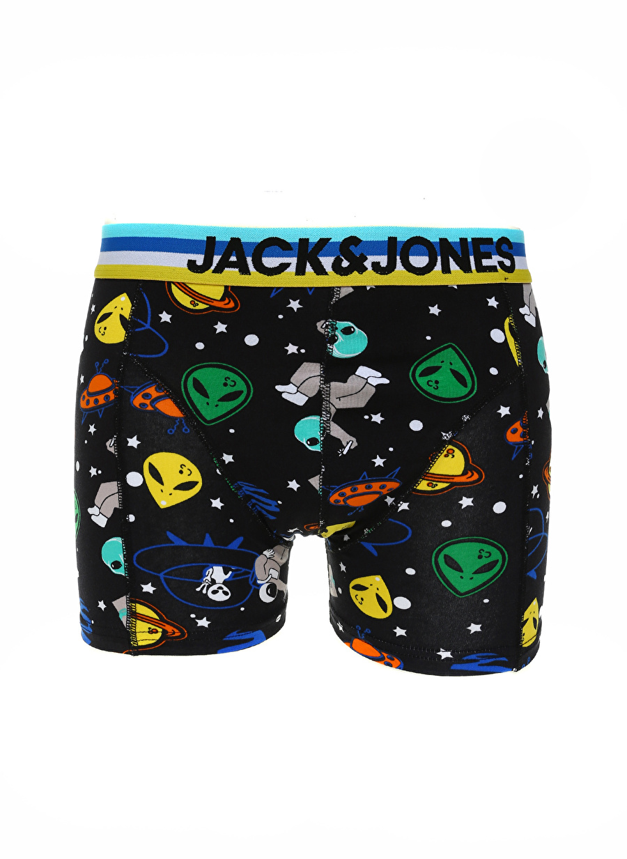 Jack & Jones Siyah Erkek Boxer 12225098_JACSPACE SKULLS TRUNK TRY