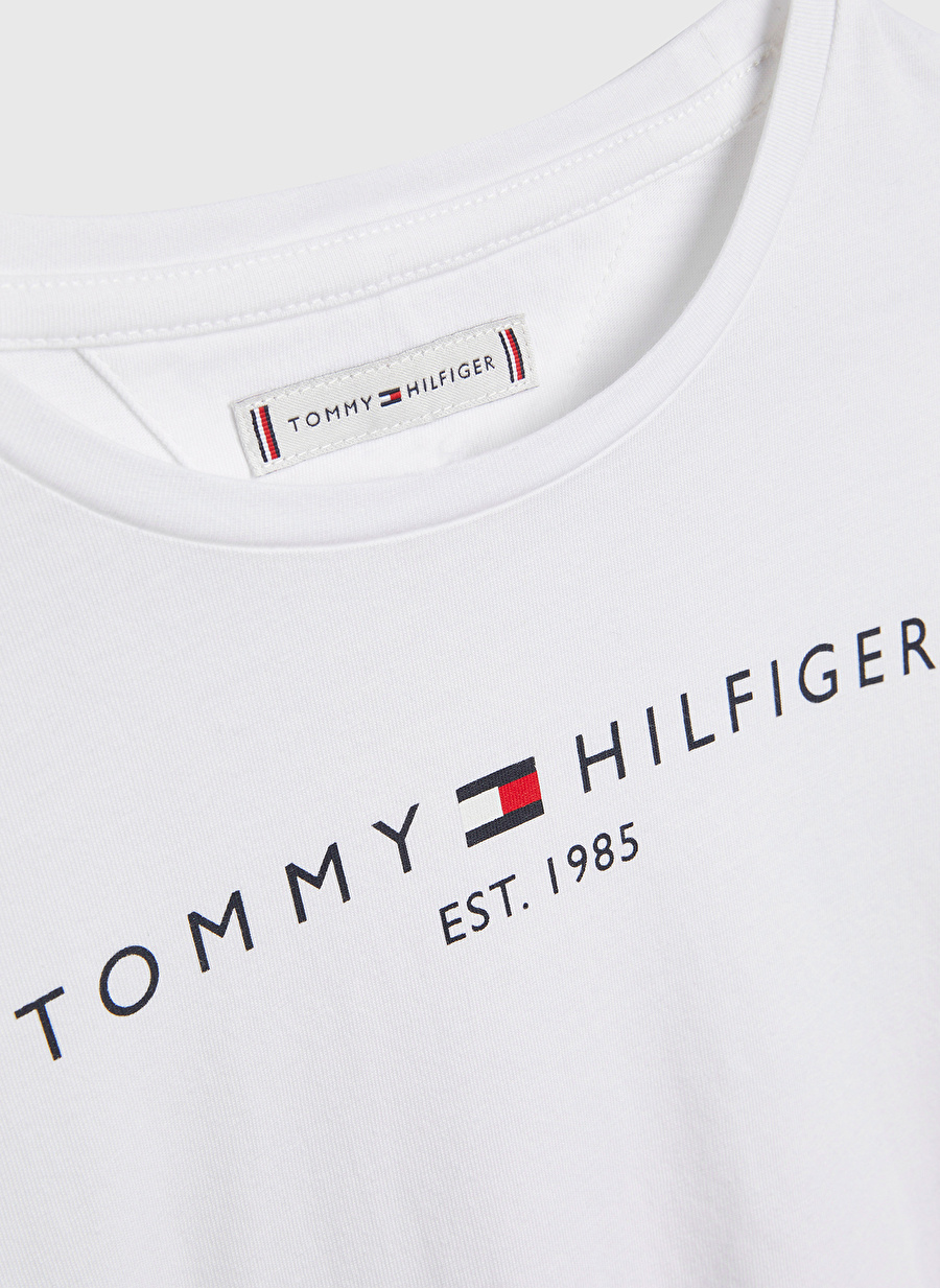 Tommy Hilfiger Beyaz Kız Çocuk Bisiklet Yaka Uzun Kollu Düz T-Shirt ESSENTIAL TEE L/S  _2