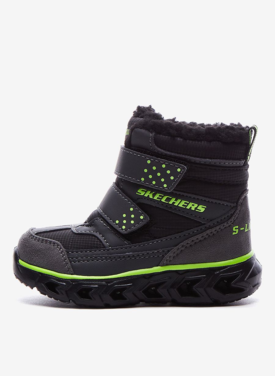 Skechers Gri - Yeşil Erkek Çocuk Bot 90588N CCBK HYPNO-FLASH 2.0