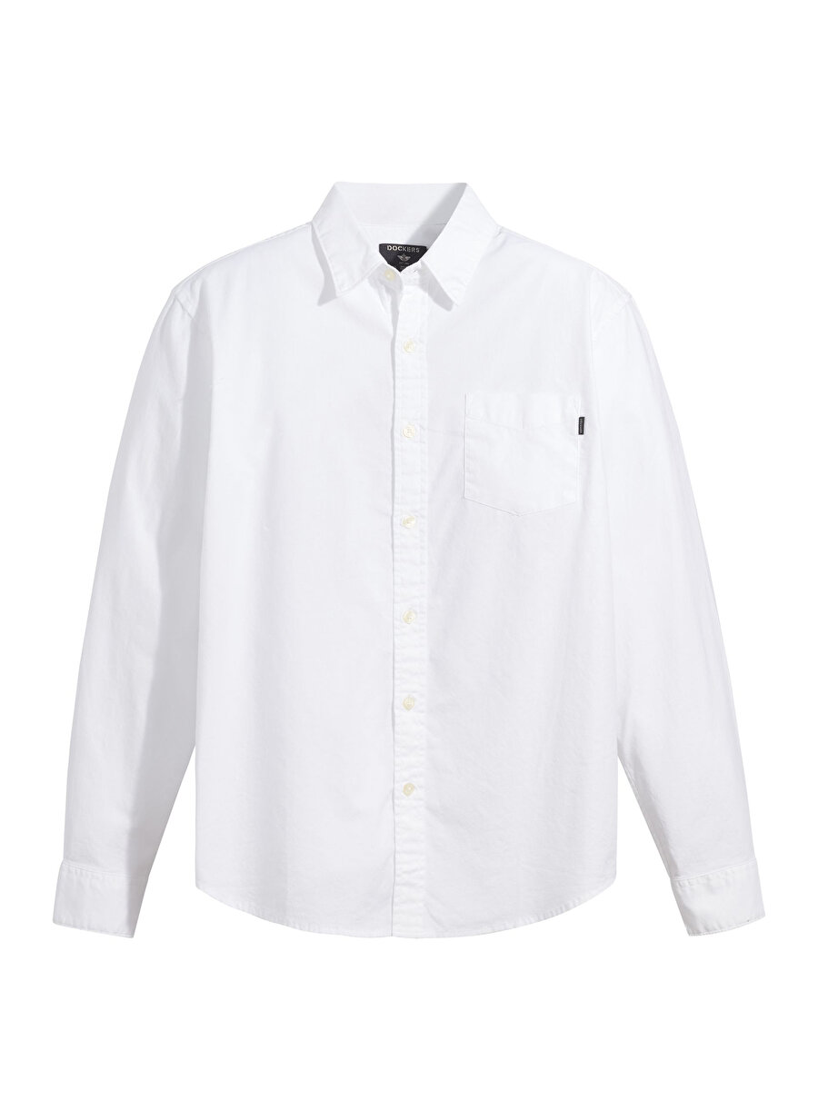 Dockers Regular Fit Beyaz Erkek StretchOxford Gömlek A3139-0001
