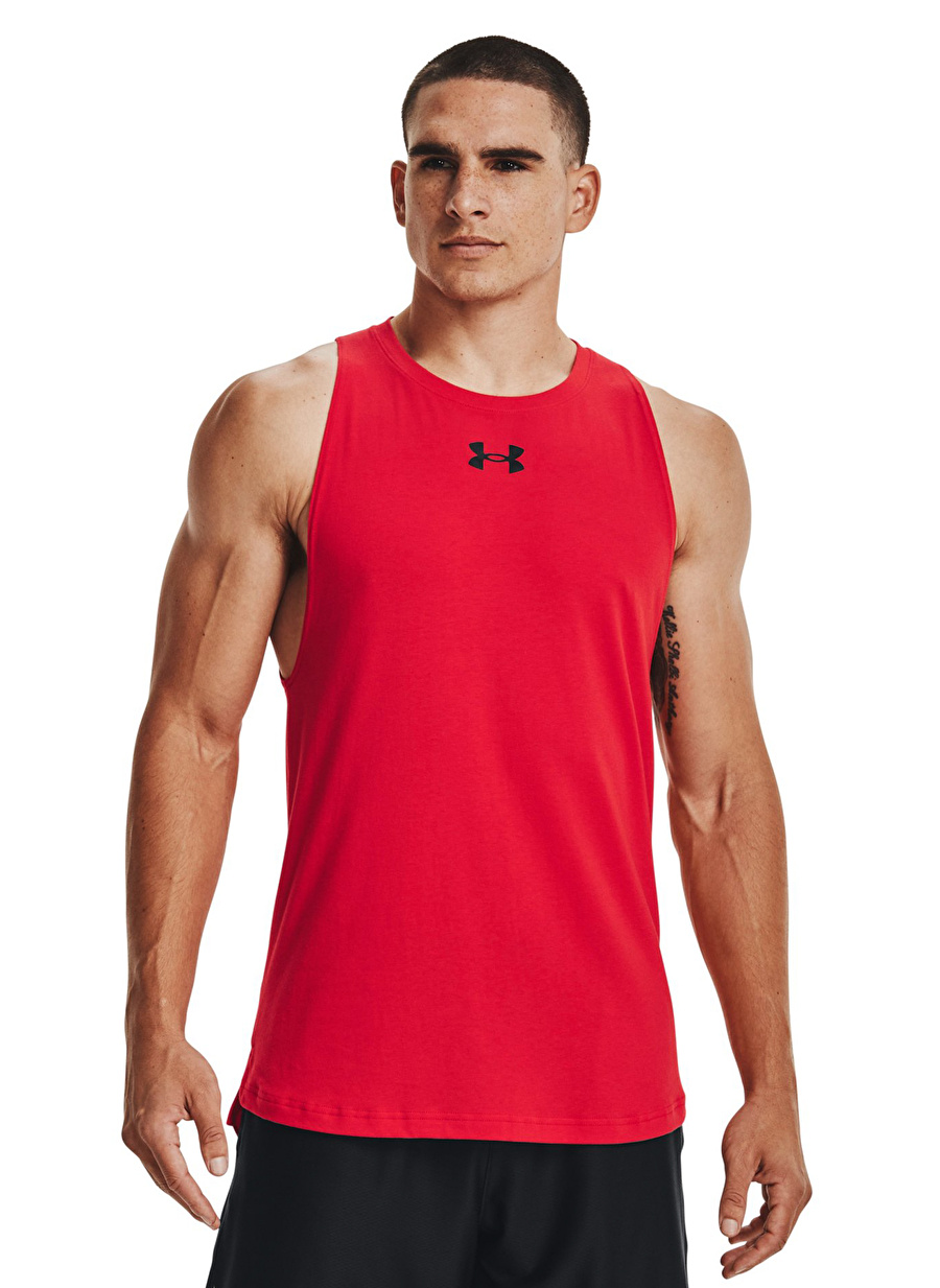 Under Armour Kırmızı - Siyah Erkek Yuvarlak Yaka Atlet 1361901 UA BASELINE COTTON TANK