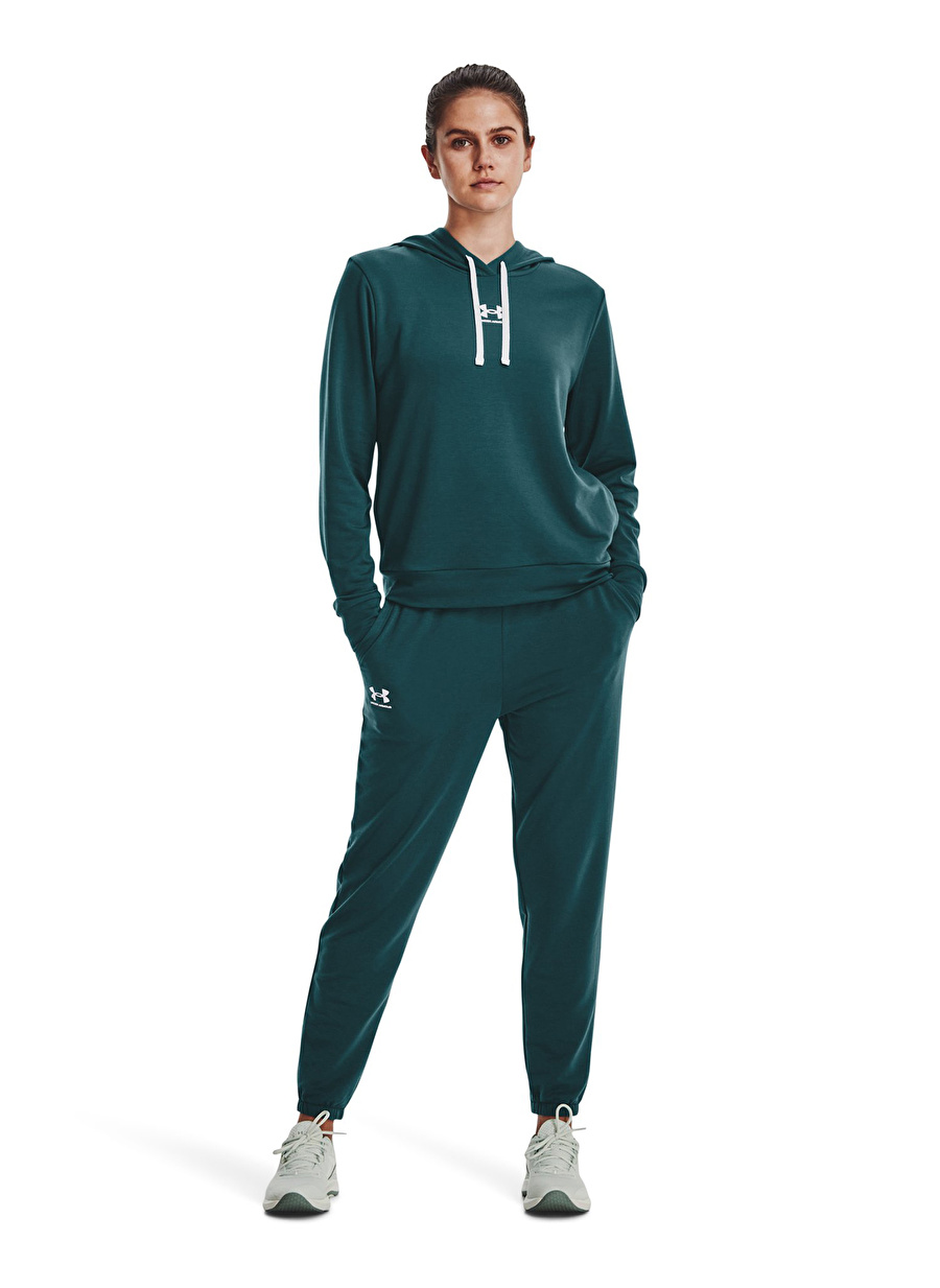 Under Armour Beyaz Kadın Uzun Düz Eşofman Altı 1369854 Rival Terry Jogger