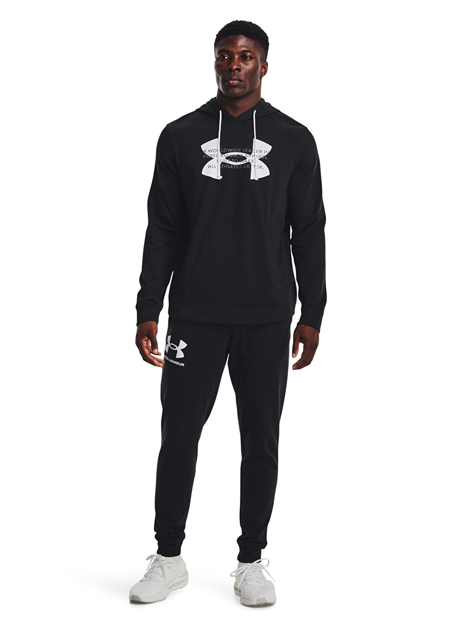 Under Armour Kapüşon Yaka Siyah Erkek Sweatshırt 1373382 UA Rival Terry Logo Hoodie