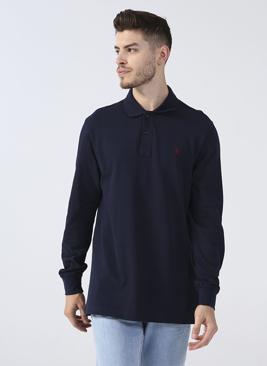 U.S. Polo Assn. Polo Yaka Lacivert Erkek Sweatshırt GTP01SK022