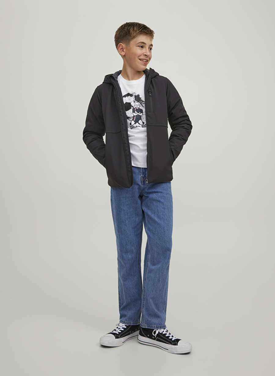 Jack & Jones Siyah Erkek Çocuk Fermuarlı Sweatmont JCOAIR SOFTSHELL JNR