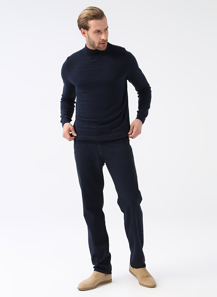 Privé Normal Bel Dar Paça Slim Fit Lacivert Erkek Pantolon 4BX012310002