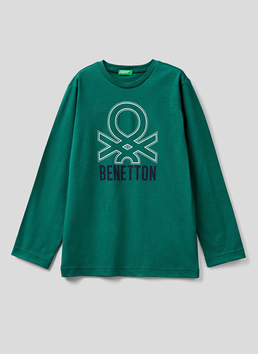 Benetton Yeşil Erkek Çocuk T-Shirt 3I1XC105U 108