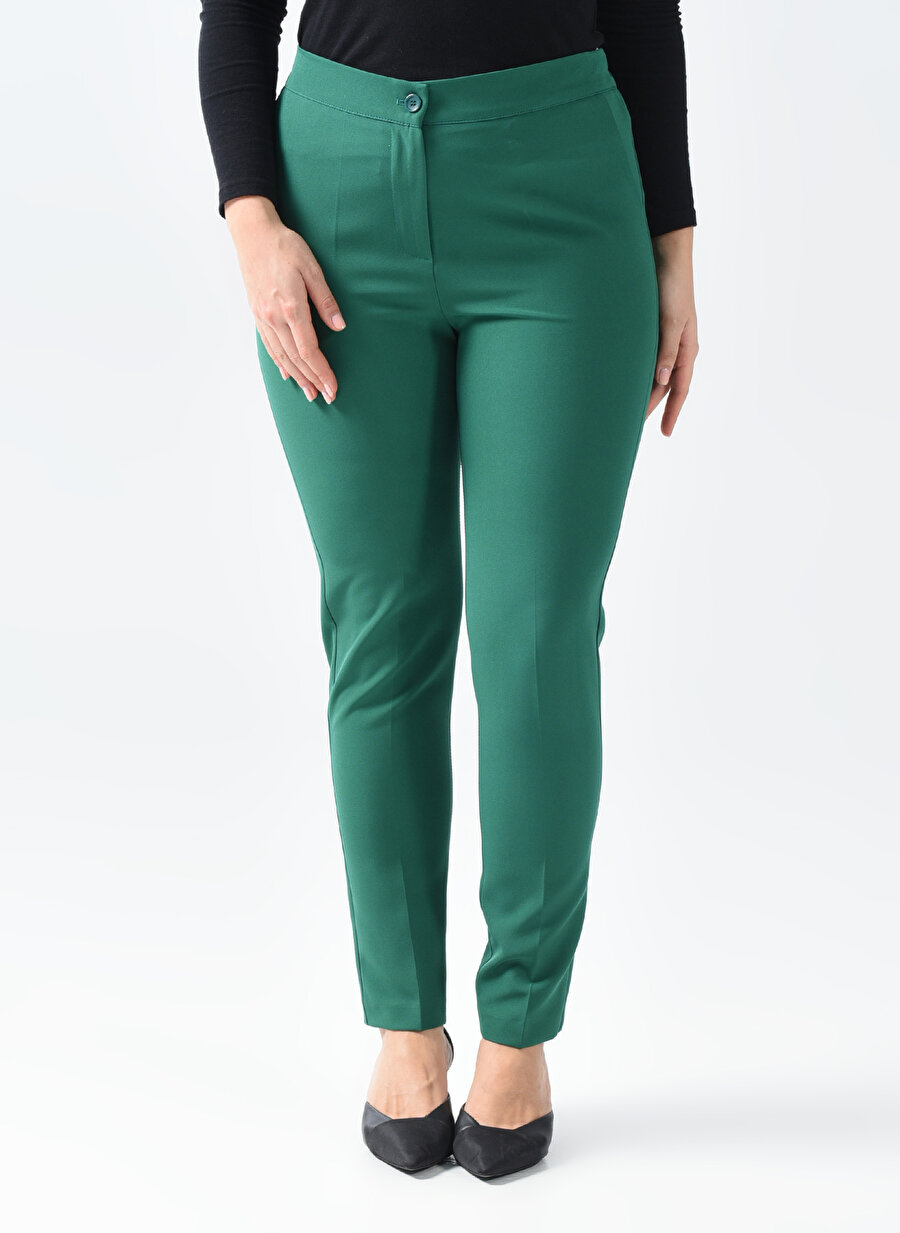 Selen Normal Bel Standart Yeşil Kadın Pantolon 22KSL5938_1