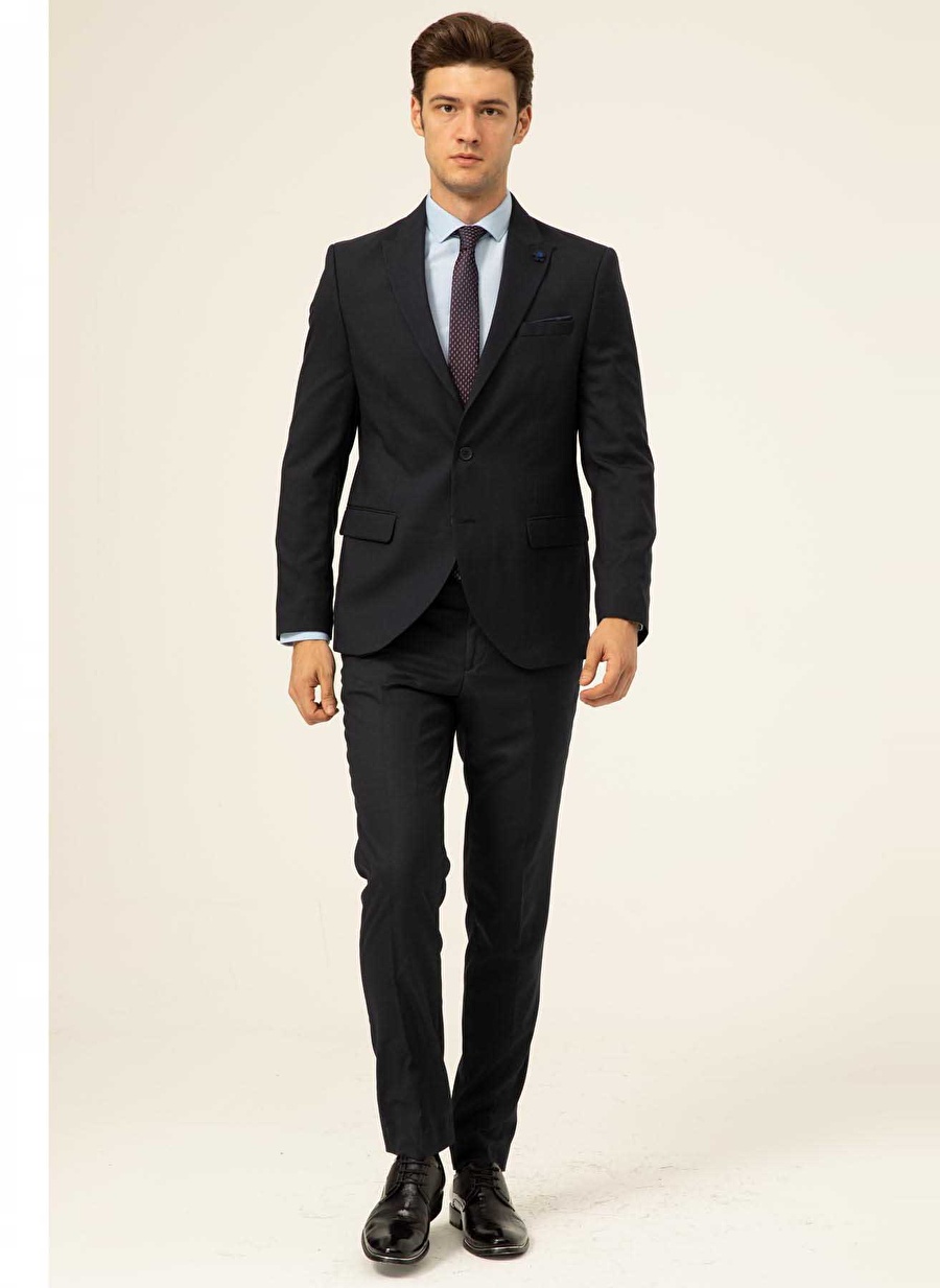 Süvari Normal Bel Slim Fit Lacivert Erkek Takım Elbise TK1000600241