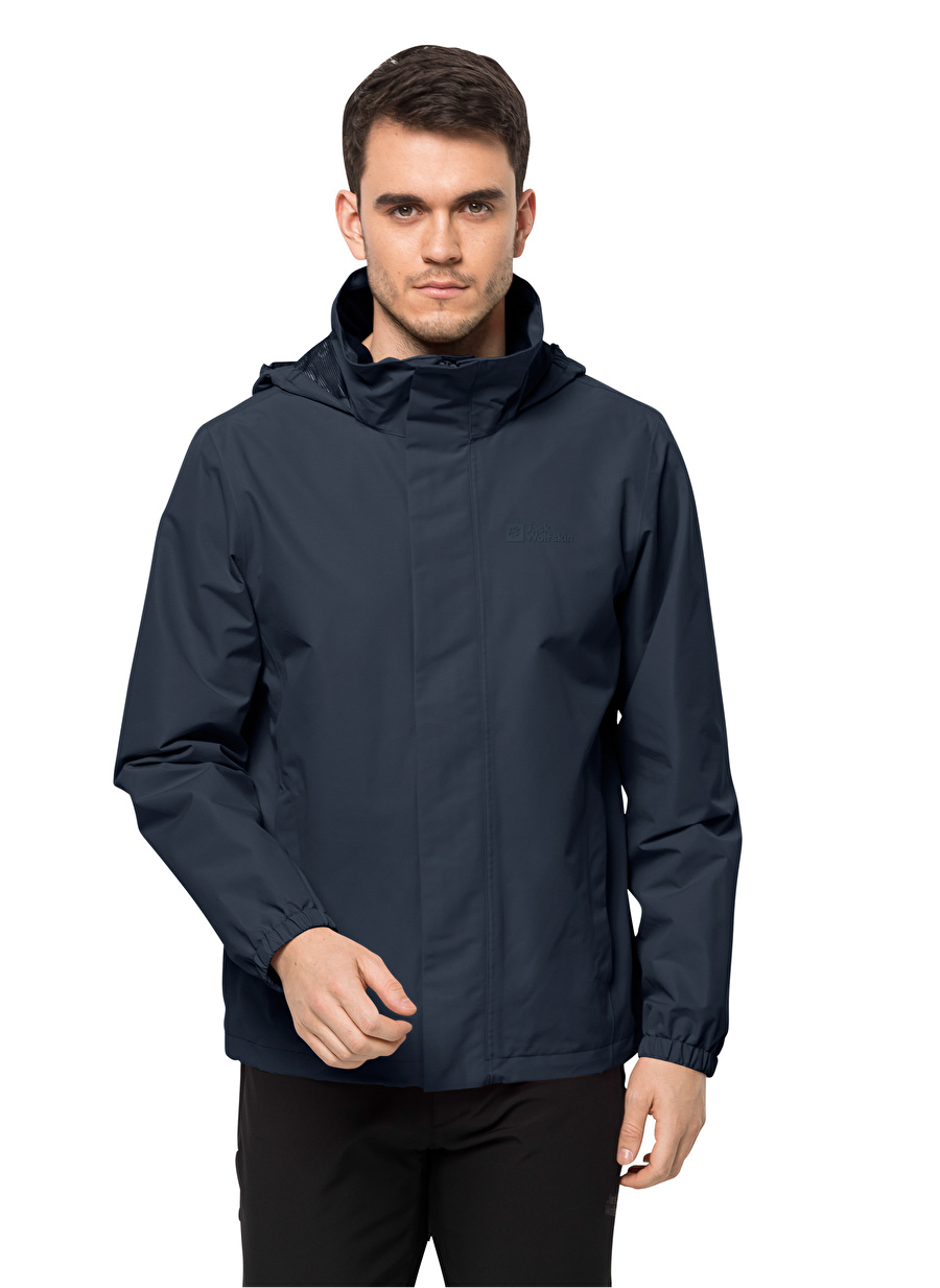 Jack Wolfskin Lacivert Erkek Kapüşon Yaka Zip Ceket 1111142-1010 STORMY POINT 2L JKT M