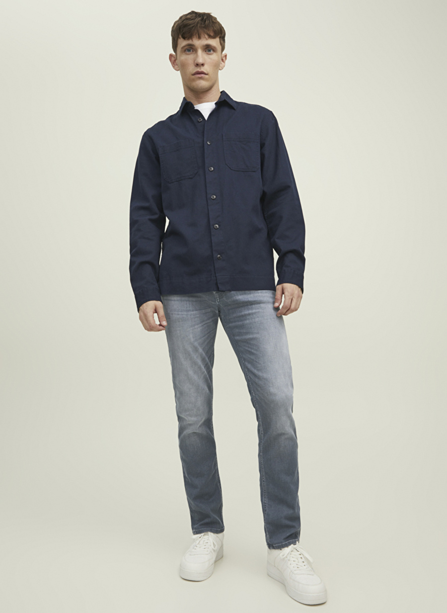 Jack & Jones JJITIM JJOLIVER JOS 319 NOOS Gri Erkek Normal Bel Normal Denim Pantolon