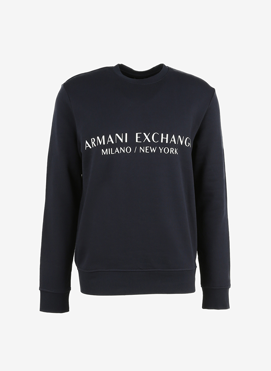 Armani Exchange Bisiklet Yaka Lacivert Erkek Sweatshırt 8NZM88 1510-NAVY