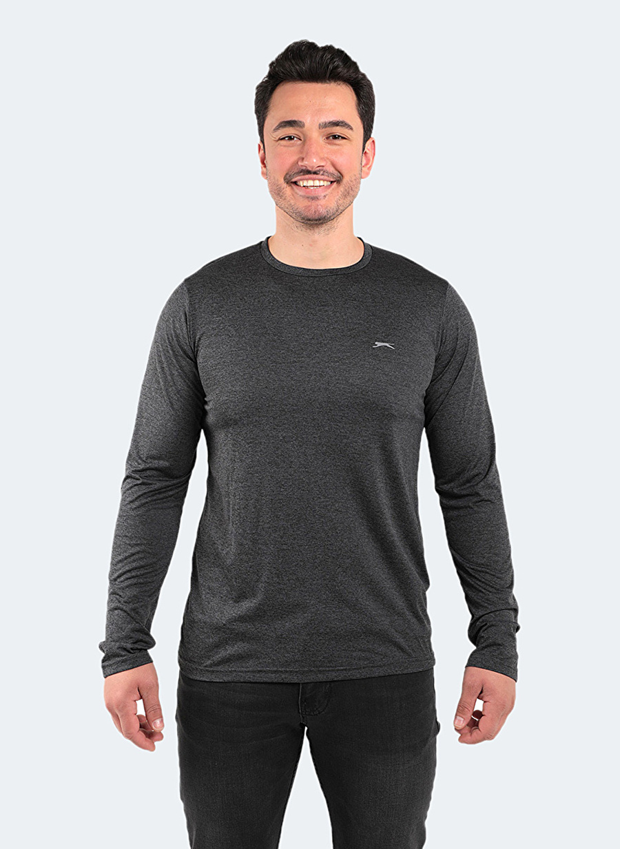 Slazenger Bisiklet Yaka Düz Siyah Erkek T-Shirt ST22TE005-500 RANALD