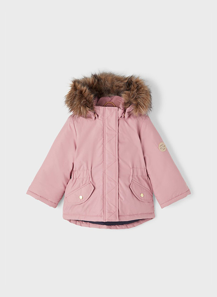 Name İt Pembe Kız Bebek Fermuarlı Mont NMFMACE PARKA JACKET  PB SOUTH