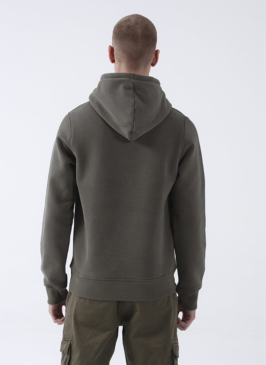 Routefield Haki Erkek Düz Yaka Sweatshirt RFHORST2223_HORST