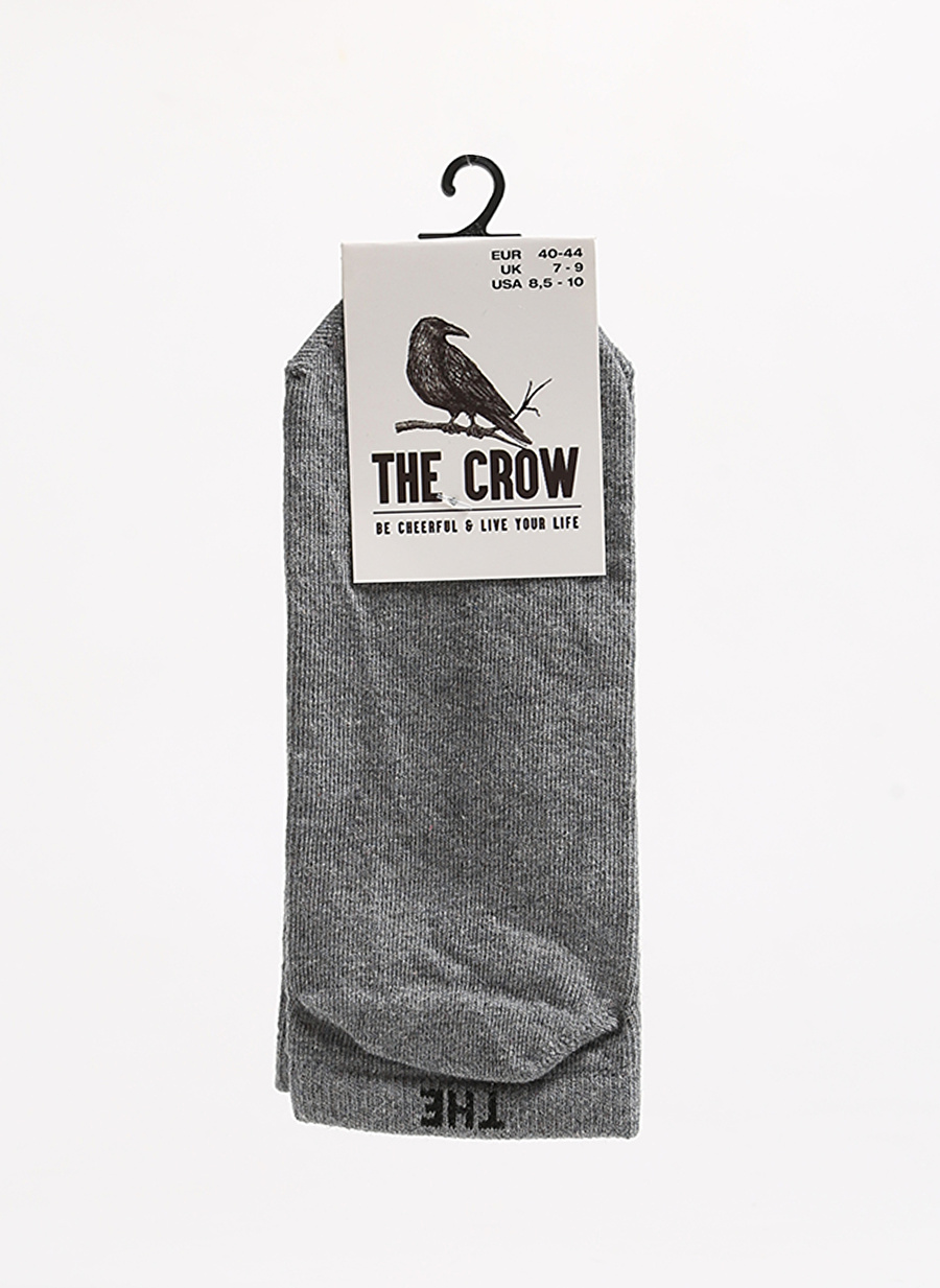 The Crow Gri Erkek Çizgili Çorap PATİK TC1109